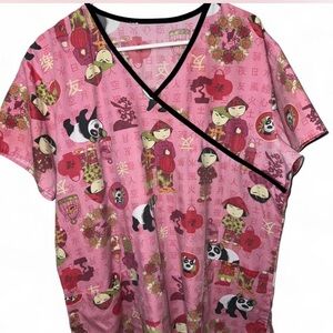 Asian Inspired 2XL Plus Size Scrub Top –